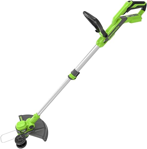 Greenworks 24V Akku Rasentrimmer für kleine bis mittelgroße Gärten, 30 cm Schnittbreite, automatischer Vorschub 1,65 mm Nylon Faden, OHNE 24 V Akku & Ladegerät, 3 Jahre Garantie G24LT30 von Greenworks