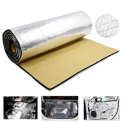 Dämmmatte Auto Schallschutzmatte Isolierung Matte Schaumstoff，Dämmmatte Selbstklebende Schallschutzmatte Mattenrolle,Feuerfest, Feuchtigkeitsfest, Wasserdicht, 98.43*19.69*0.39inch von Greenyre