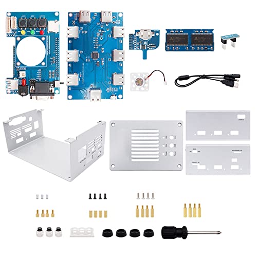 Greethga FüR Mister FPGA 128 MB Motherboard V2.9 + USB-Hub V2.1 mit DIY-MetallgehäUse-Kit für Terasic DE10-Nano Mister FPGA (Silber) von Greethga