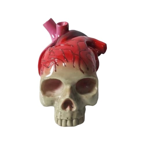 Greethga Totenkopf-Herz-Schreibtisch-Dekoration, Totenkopf-Herz, Halloween-Dekoration, Geburtstags-Ornament für Familie und Kinder Greethga Totenkopf-Herz-Schreibtisch-Dekoration, Totenkopf-Herz, Halloween-Dekoration, Geburtstags-Ornament für Familie und Kinder von Greethga