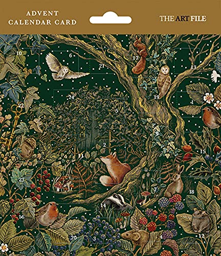 Traditioneller Adventskalender mit geheimem Garten, 24 Türen, Waldtier-Design von Greeting Cards for Everyone