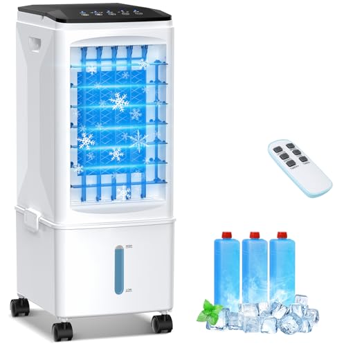 Mobile Klimaanlage, 3 IN 1 Klimaanlage Mobil, Luftbefeuchter, Ventilator, 3 Geschwindigkeiten, 9.5L Wassertank, Fernbedienung, 3 Kühlakkus, 1-7H Timer, Klimaanlage Ohne Abluftschlauch, Luftkühler Mobile Klimaanlage, 3 IN 1 Klimaanlage Mobil, Luftbefeuchter, Ventilator, 3 Geschwindigkeiten, 9.5L Wassertank, Fernbedienung, 3 Kühlakkus, 1-7H Timer, Klimaanlage Ohne Abluftschlauch, Luftkühler von Gregali