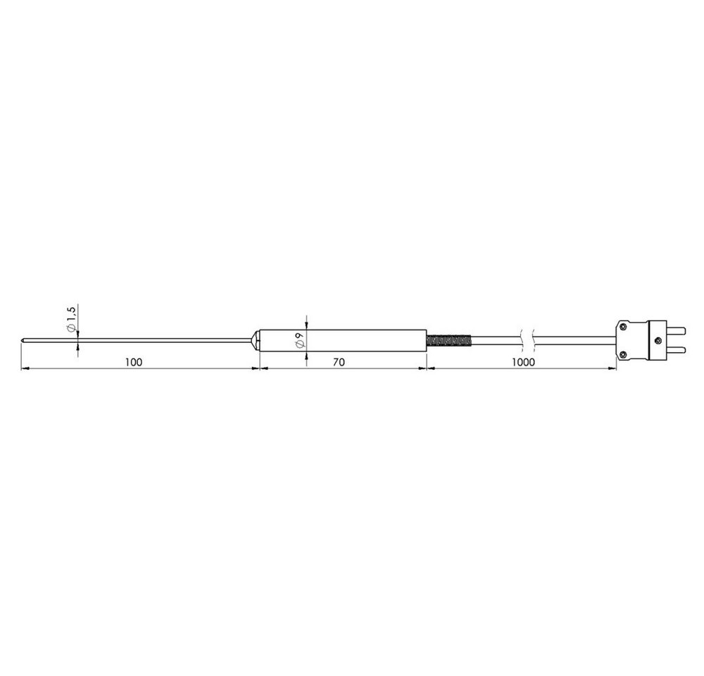 Greisinger Thermodetektor Greisinger GES20-K-1-L01 Lebensmittelfühler -65 bis +550 °C Fühler-T von Greisinger