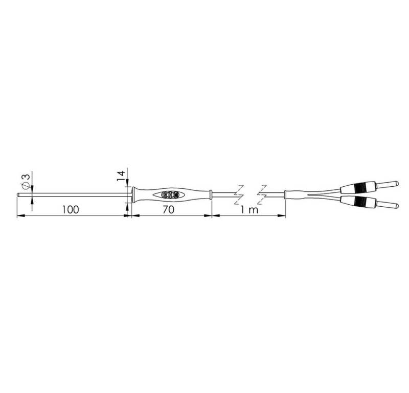 Greisinger Thermodetektor Greisinger GF1T-T3-B-BS Tauchfühler -70 bis +250 °C Fühler-Typ Pt100 von Greisinger