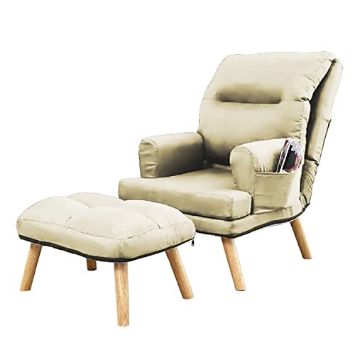 Grekpol-Sessel NEMO, moderner Sessel für Wohnzimmer, Schlafzimmer mit 5-Stufen-Verstellung, skandinavischer Stil (Cream Monolith 04) von Grekpol