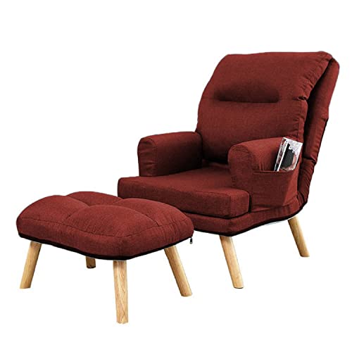 Grekpol-Sessel NEMO, moderner Sessel für Wohnzimmer, Schlafzimmer mit 5-Stufen-Verstellung, skandinavischer Stil (Rot Falcone 35) von Grekpol