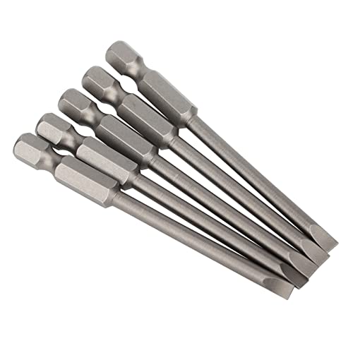 Schlitz-Schraubendreher-Bits, 4 mm Schlitzspitze, universeller 6,35 mm Sechskantschaft, Luftschraubendreher-Steckschlüssel-Adapter, 75 mm Gesamtlänge von Grekywin