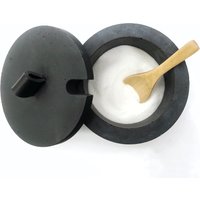 Dose Aus Beton in "Dark", Salztopf, Zuckerdose, Zuckertopf. Löffel Mit Deinem Text von Grellroth