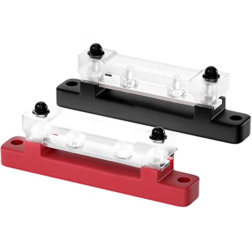 Greluma 1 Paar 2 Klemmen Sammelschiene, Ground Power Distribution Terminal Block mit Abdeckung für Auto Marine Car Pickup Trailer RV Boat von Greluma