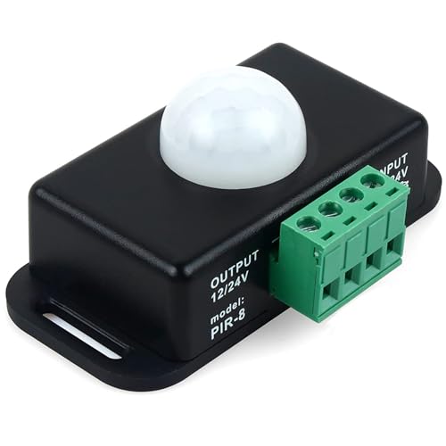 Greluma 1 Stück 12V/24V Bewegungssensor Schalter, PIR Sensor LED Schalter Controller für Flexible LED Streifen von Greluma