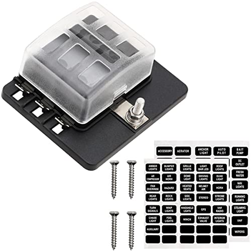 Greluma 1 Stück 6-Wege DC 12V-24V Flachsicherungskasten halter Sicherungsblock mit LED-Anzeige Schutzabdeckung für Auto, Auto, Boot, Marine, Trike Greluma 1 Stück 6-Wege DC 12V-24V Flachsicherungskasten halter Sicherungsblock mit LED-Anzeige Schutzabdeckung für Auto, Auto, Boot, Marine, Trike von Greluma