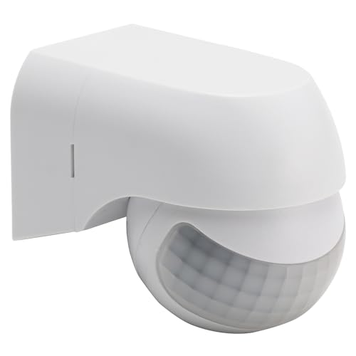 Greluma 1 Stück IP44 wasserdichter PIR-Infrarot-Bewegungssensor für den Innen- und Außenbereich, Erfassungsbereich bis zu 12 m bei 180°, weiße Farbe Greluma 1 Stück IP44 wasserdichter PIR-Infrarot-Bewegungssensor für den Innen- und Außenbereich, Erfassungsbereich bis zu 12 m bei 180°, weiße Farbe von Greluma