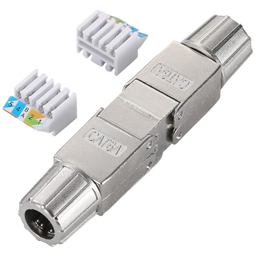 Greluma 1 Stück Werkzeugloser RJ45 CAT6A/CAT6E/CAT6/CAT5E/CAT5 Koppler, geschirmt, werkzeugloser Ethernet Kabel Extender für CAT6 Netzwerkkabel von Greluma