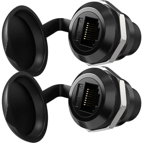 Greluma 2 Stk RJ45 Cat5/5e/6 8P8C Koppler für die Panelmontage, Ethernet LAN RJ45 Buchse auf Buchse Anschlussadapter mit wasserdichter Staubschutzhülle Greluma 2 Stk RJ45 Cat5/5e/6 8P8C Koppler für die Panelmontage, Ethernet LAN RJ45 Buchse auf Buchse Anschlussadapter mit wasserdichter Staubschutzhülle von Greluma