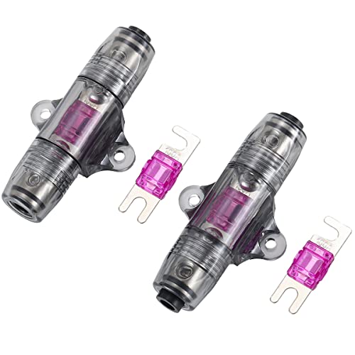 Greluma 2 Stk 100A 6-10 Gauge AWG Inline ANL MANL Sicherungshalter mit 2 Stück 100A Sicherung von Greluma