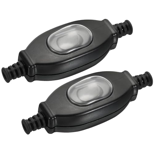 Greluma 2 Stk Wasserdichter Inline-Kabelschalter, EIN-Aus-Kabel-Lampen-Wippschalter, 250 V 3 A AC-Geräteschalter, Lampenkabel-Kabelschalter von Greluma