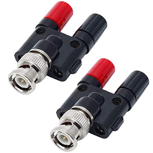Greluma 2 Stück BNC Stecker auf 4mm Dual Banana Female Jack Buchse Binding Posts RF Koaxial Adapter BNC auf Banana Coax Jack Connector von Greluma