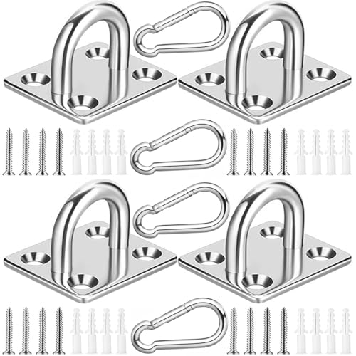 Greluma 4 STK M5 304 Edelstahl Ösenplatte und 4 STK Deckenhaken, Marine Hardware Klammerhakenschlaufe mit Schrauben und Ankern Greluma 4 STK M5 304 Edelstahl Ösenplatte und 4 STK Deckenhaken, Marine Hardware Klammerhakenschlaufe mit Schrauben und Ankern von Greluma
