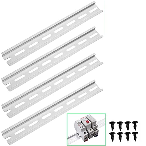 Greluma 4 Stk DIN Schiene, Aluminium DIN Schiene für die Installation im Verteilerschrank im Schaltschrank (3,5 cm Breit, 20 cm Lang, 0,75 cm Hoch) von Greluma