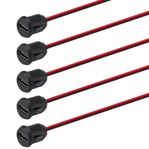 Greluma 5 STK 3A Schnelllade-Typ-C-Buchse mit blankem Draht, 2-poliger USB-C-Buchse mit Schnappnut-Schnalle Greluma 5 STK 3A Schnelllade-Typ-C-Buchse mit blankem Draht, 2-poliger USB-C-Buchse mit Schnappnut-Schnalle von Greluma