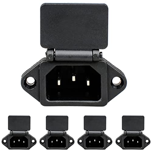Greluma 5 Stück C14 Steckeradapter Schalttafeleinbau, AC 250V 10A 3 polig IEC Eingangsmodul Steckdose mit Abdeckung Greluma 5 Stück C14 Steckeradapter Schalttafeleinbau, AC 250V 10A 3 polig IEC Eingangsmodul Steckdose mit Abdeckung von Greluma