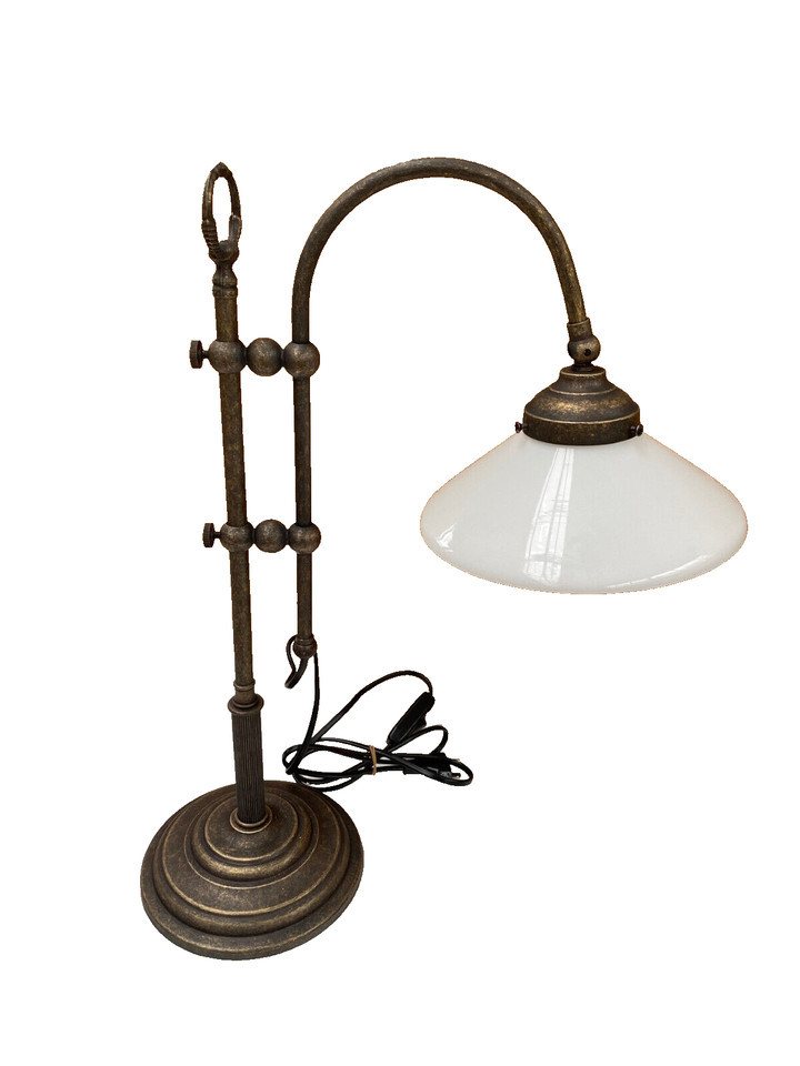 Gremegro Tischleuchte Tischlampe Antik Jugendstil Schreibtischlampe Messing brüniert, ohne Leuchtmittel von Gremegro
