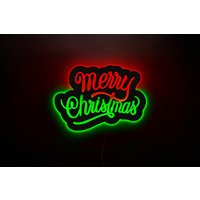 Merry Christmas Schild Led, Neon Schild, Weihnachten Licht, Custom Neon, Weihnachtsdeko von GrenadinStore