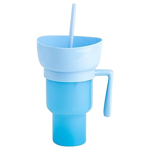 Grendly 1 STÜCK Stadionbecher Popcorn GroßE Tasse Snackbecher Multifunktionsbecher 1000 Ml Blau von Grendly
