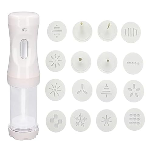 Grendly 1 elektrischer mit 12 Formen und 4 Spritztüllen, weißes ABS für Kuchen, Dessert, DIY Maker und Dekoration, Backzubehör Grendly 1 elektrischer mit 12 Formen und 4 Spritztüllen, weißes ABS für Kuchen, Dessert, DIY Maker und Dekoration, Backzubehör von Grendly