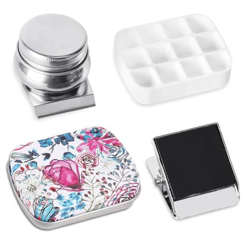 Grendly Tragbare Mini-Blechbox, leere Aquarellpalette, kleine Farbaufbewahrungs-Sets mit Magnetclip und Öltopf, langlebig, einfach zu installieren Grendly Tragbare Mini-Blechbox, leere Aquarellpalette, kleine Farbaufbewahrungs-Sets mit Magnetclip und Öltopf, langlebig, einfach zu installieren von Grendly