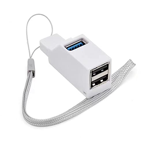 Grendly USB 3.0 HUB Adapter Extender Mini Splitter Box 3 Ports für PC Laptop High Speed U Disk Reader, Weiß von Grendly