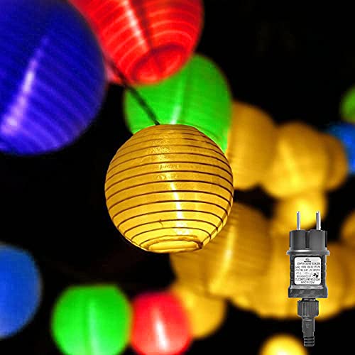 Gresonic Lichterkette Lampion/Laternen Deko für Garten Weihnachten Party Hochzeit Innen und Außen mit dem Stecker (20LED Netzanschluss, Bunt) von Gresonic