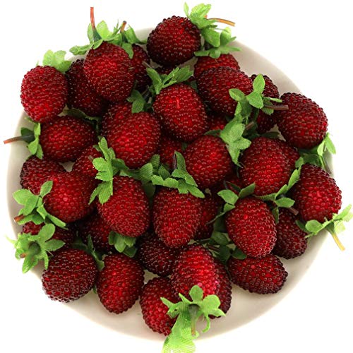 Gresorth 30 Stück Künstliche Himbeere Gefälschte Früchte Obst Raspberries Christmas Festival Deko Dekoate von Gresorth