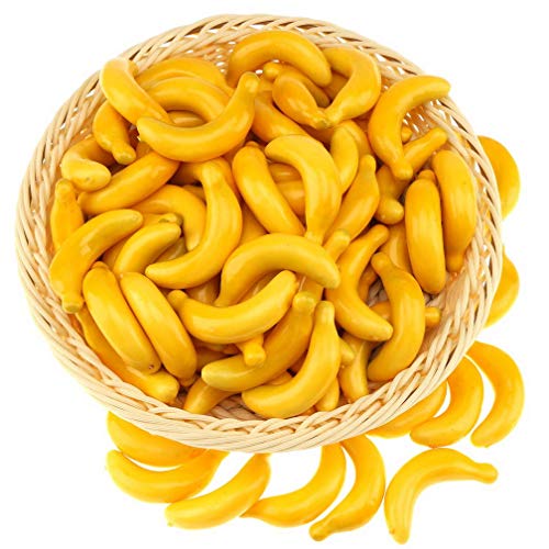 Gresorth 40 Stück Künstliche Lebensechte Mini Gelb Banane Deko Gefälschte Früchte Obst Party Festival Dekoration von Gresorth