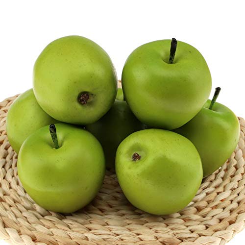 Gresorth 6 Stück Künstlich Grün Apfel Dekoration Fälschung Frucht Zuhause Party Urlaub Dekorativ Modell von Gresorth