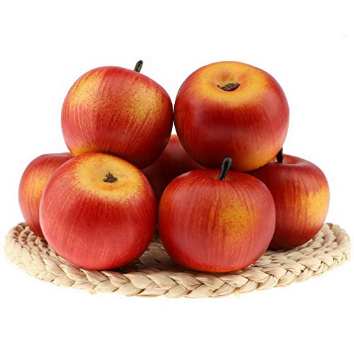 Gresorth 6 Stück Lebensechte Künstliche Rot Apfel Faux Gefälschte Apfels Früchte Obst Deko von Gresorth