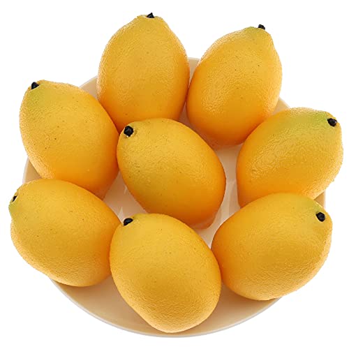 Gresorth 8 Stück Künstliche Lebensechte Gelb Zitrone Deko Gefälschte Früchte Obst Party Festival Dekoration von Gresorth