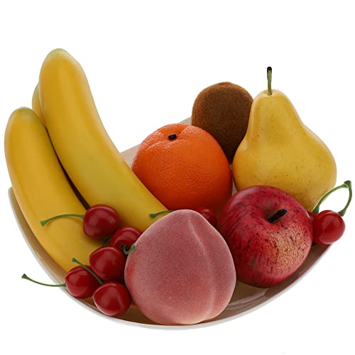 Gresorth Künstliche Birne Apfel Banane Spieße Pfirsich Kiwi Orange Kirsche Dekoration Fälschen Früchte Obsts Chale Füllung - 7 Packen von Gresorth