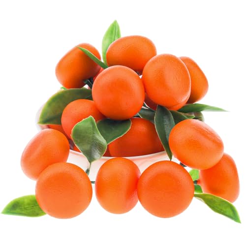 Gresorth Künstlicher Mini-Strauß, orangefarbene Dekoration, lebensechte Mandarine, realistische künstliche Zitrusfrüchte mit Blättern, Obstmodell, Heim-Party-Dekoration, 5 Cluster Gresorth Künstlicher Mini-Strauß, orangefarbene Dekoration, lebensechte Mandarine, realistische künstliche Zitrusfrüchte mit Blättern, Obstmodell, Heim-Party-Dekoration, 5 Cluster von Gresorth