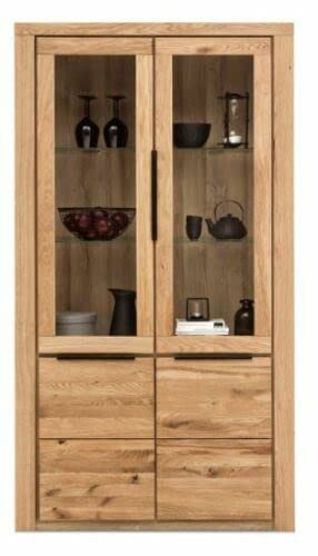 Vitrine Greta Highboard Regal in Wildeiche geölt Teilmassiv Höhe 199cm Breite 108cm von Greta