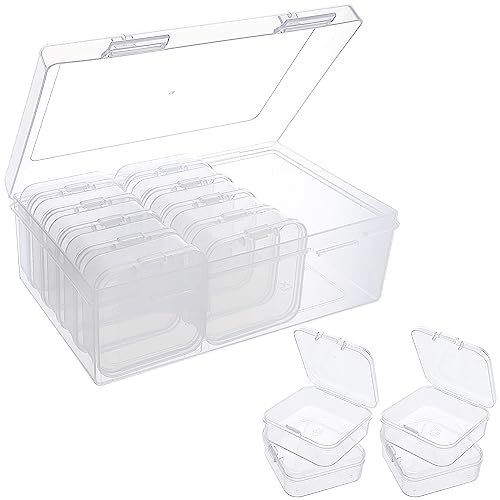 12 Stück Klare Sortierbox,Bead Organizer Set,Bead Storage Containers,Schrauben Aufbewahrung,Kunststoff Perlen Organisatoren für Kleine Gegenstände Schmuck Perlen Diamanten DIY Craft Accessory von Grevosea