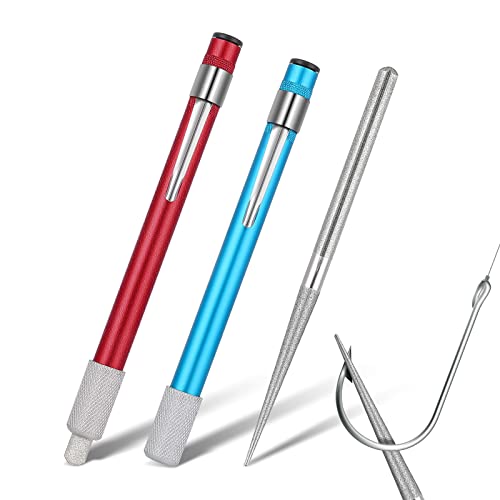 Grevosea 2 Stück Tragbare Messerschärfung Tragbarer Schleifstein Schleifer Wetzstahl Diamant Schärfer Stift Stock,diamant Schleifstift Schleifer für Küche Outdoor-aktivität (blau & Rot)-13.2cm von Grevosea