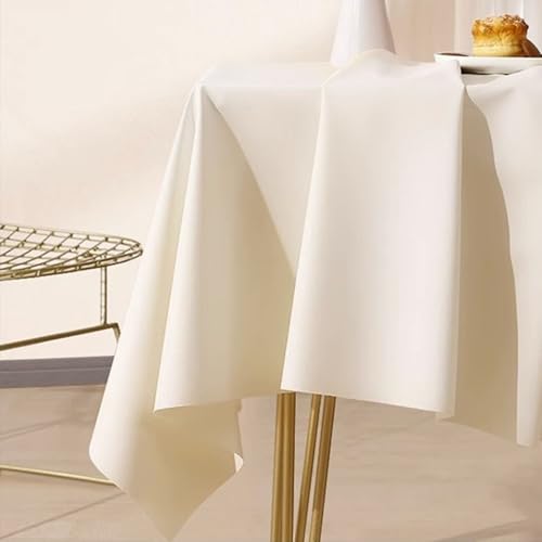 Grewod Deko Tischdecke, 80 x 120 cm, Beige Weiß, Rechteckig, PVC Tischtuch Einfarbig Tischdekoration Grewod Deko Tischdecke, 80 x 120 cm, Beige Weiß, Rechteckig, PVC Tischtuch Einfarbig Tischdekoration von Grewod
