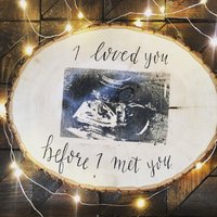 Anpassbare Ultraschall Und Zitat Holz Scheibe | Rustikale Zeichen Angel Baby Baby-Dusche Kindergarten von GreySkiesDesignShop
