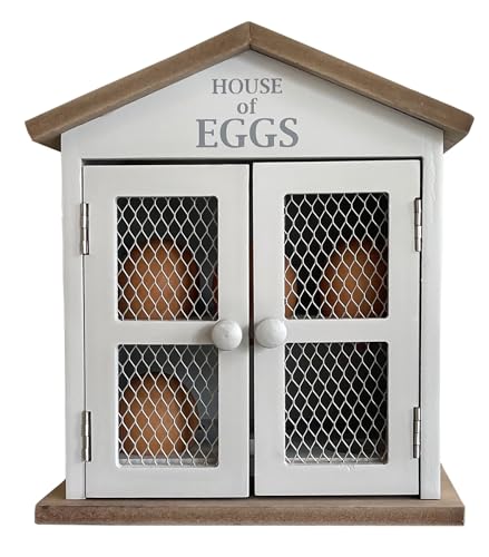 GreyZouq Farmhouse Eierschrank, graues Holz "House of Eggs" Design, 12 Eier, Arbeitsplatten-Display mit zwei Netztüren mit Magnetverschlüssen GreyZouq Farmhouse Eierschrank, graues Holz "House of Eggs" Design, 12 Eier, Arbeitsplatten-Display mit zwei Netztüren mit Magnetverschlüssen von GreyZook