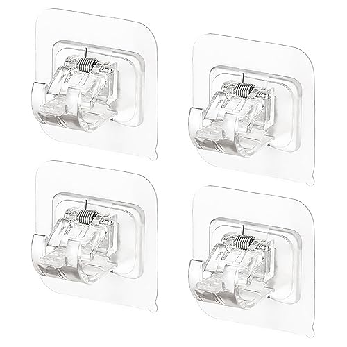Greyoe Curtain Rod Holder, Curtain Rod Bracket, Self-Adhesive, Pack of 4, Transparent Curtain Rod Holder, Curtain Hook Holder, Kitchen, Bathroom, Fixed Rod Bracket Greyoe Curtain Rod Holder, Curtain Rod Bracket, Self-Adhesive, Pack of 4, Transparent Curtain Rod Holder, Curtain Hook Holder, Kitchen, Bathroom, Fixed Rod Bracket von Greyoe