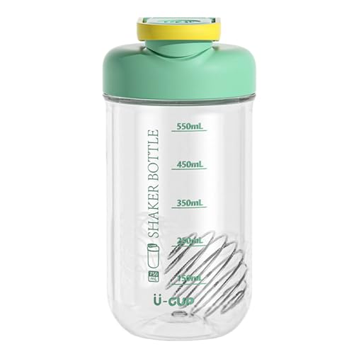 Greyoe Shaker Proteinshake, Classic Loop Shaker, Optimal Geeignet als Eiweiß Shaker, Protein Shaker, Wasserflasche, Trinkflasche, BPA frei, Skaliert Bis 750 ml, Türkis von Greyoe