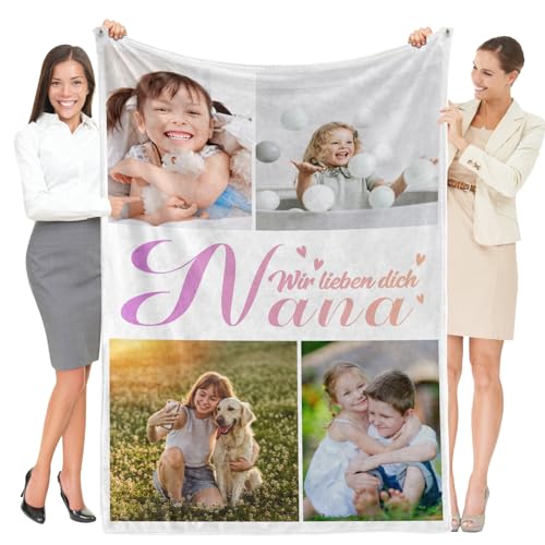 Greysky Personalisierte Geschenke für Kinder, Personalisierte Decke mit Foto, Personalisierte Kuscheldecke, Fotodecke mit Eigenem Foto, Personalisierte Geschenke Mädchen von Greysky