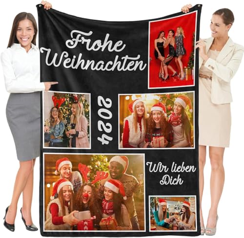 Greysky Personalisierte Weihnachts Geschenke Frauen, Personalisierte Decke mit Foto, Personalisierte Kuscheldecke, Fotodecke mit Eigenem Foto, Personalisierte Weihnachts Fotogeschenke von Greysky