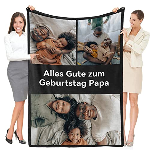 Greysky Personalisierte Geschenke für Papa, Personalisierte Decke mit Foto, Personalisierte Kuscheldecke, Geschenkideen für Papa, Männer von Greysky